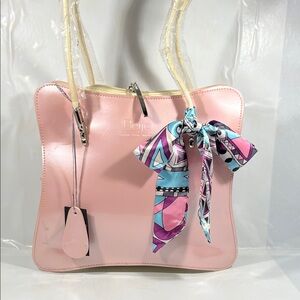 Beijo Light Pink Tote with Patterned Scarf